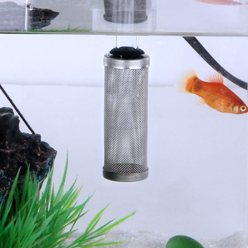 NACX 2Pcs Aquarium Fish/Shrimp Mesh Net Filter Guardï¼ŒFish Tank Intake Strainer Pre-Filter Cover Stainless Steel (11mm ID) - Image 5